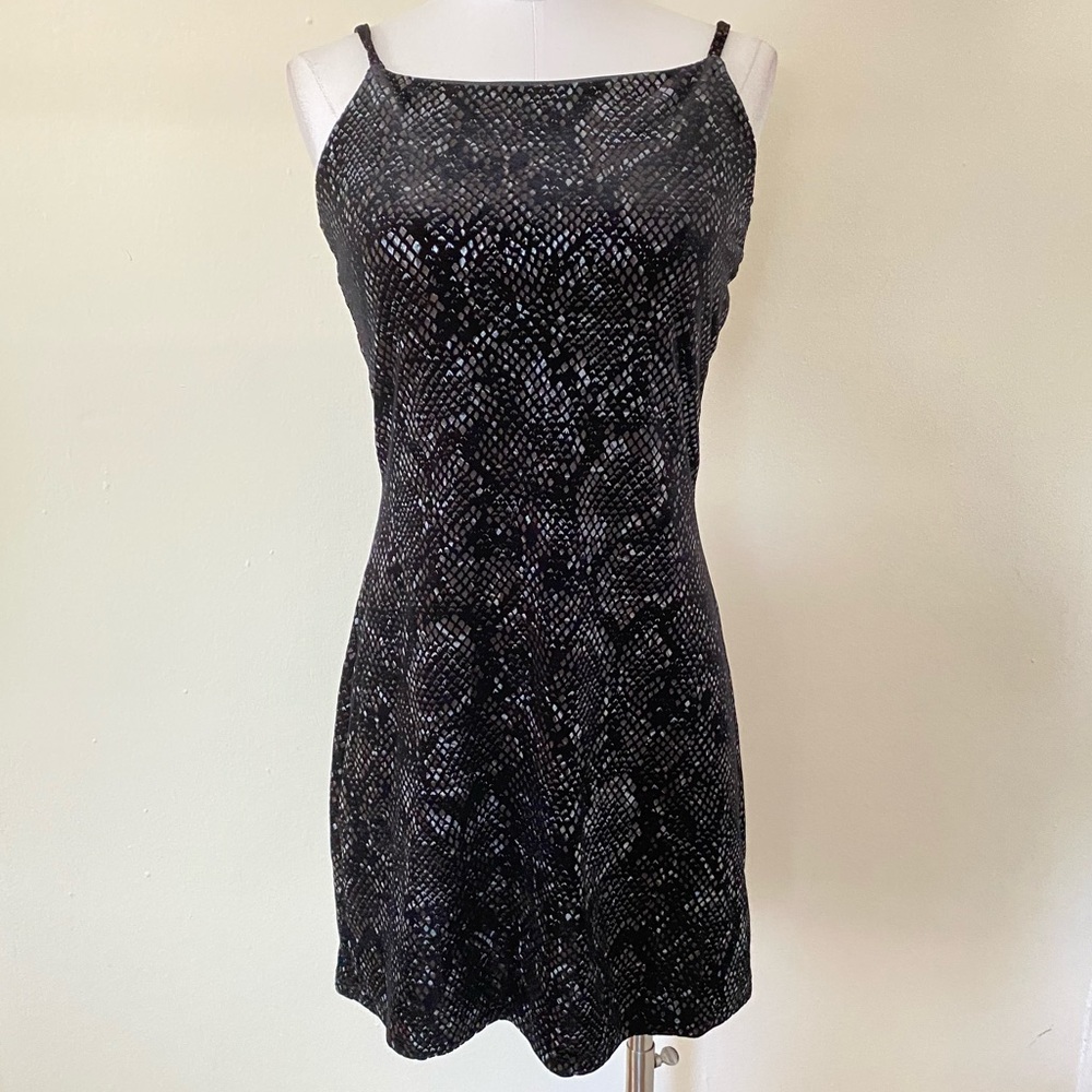 Vintage 90s snakeskin dress adjustable straps